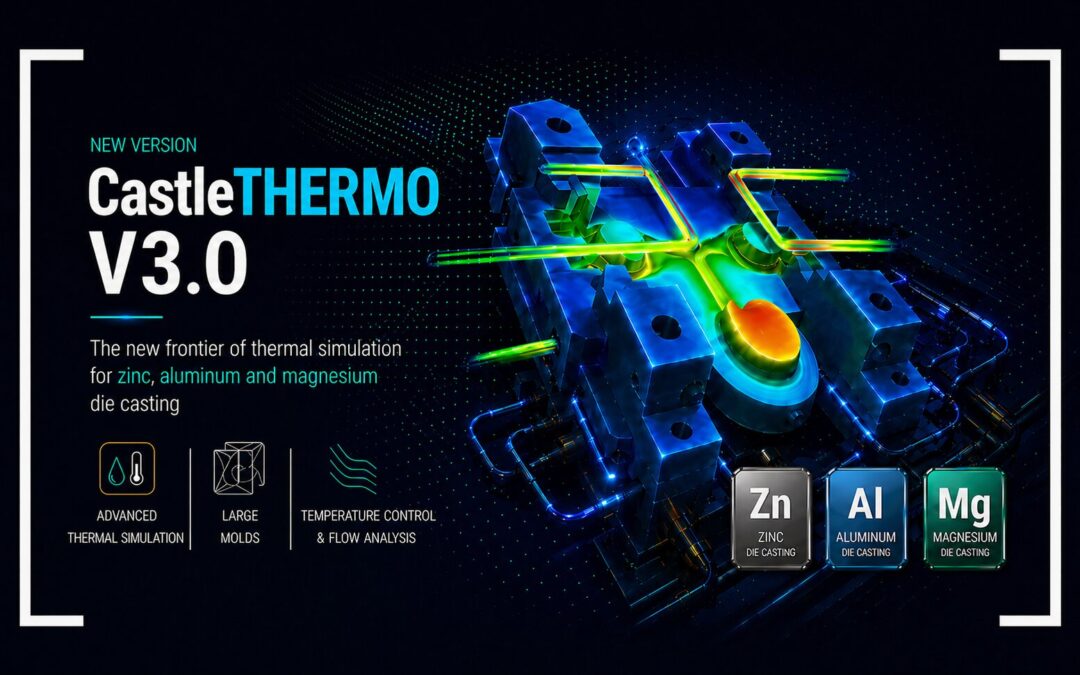 CastleTHERMO V3.0: la nuova frontiera della simulazione termica per la pressofusione di alluminio, zinco e magnesio